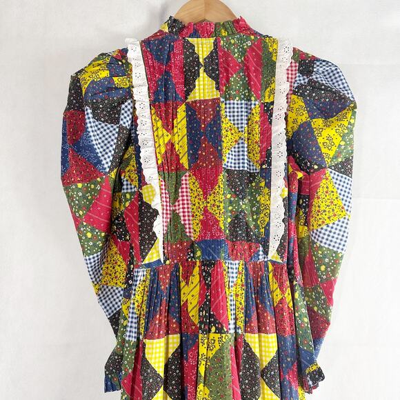 Doen Nicoletta Patchwork Print Organic Cotton Midi Dress Size XS - Picture 10 of 13